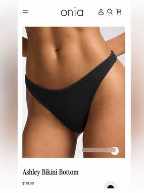 ✨NWT✨ Onia “Ashley” Black Low-Rise Bikini Bottom Size Small